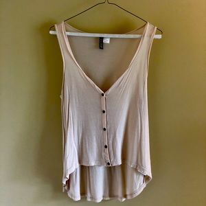 Beige Divided tank top
